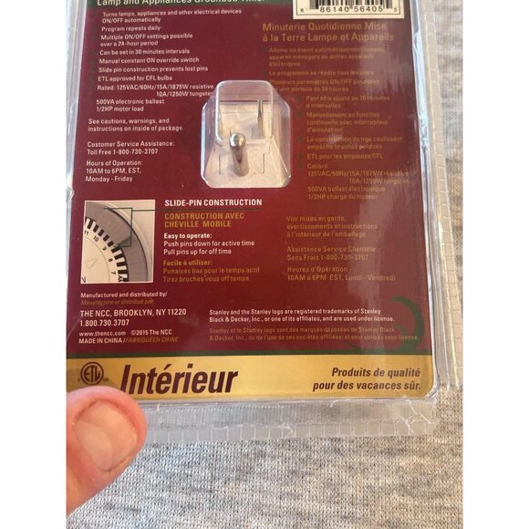 Stanley Lampmaster Mini Indoor 1-outlet Polarised 24 Hour Timer - Picture 7 of 7